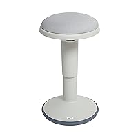 ECR4Kids Sitwell Wobble Stool with Cushion, Adjustable Height, Active Seating, Light Grey