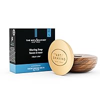 The Art of Shaving Shaving Soap Set - Shave Soap Refill with Wood Shaving Bowl, Protects Against Irritation, Lavender, 3.3 Ounce