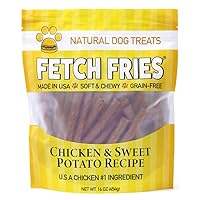 Chicken and Sweet Potato Jerky, All Natural Dog Treats, Soft and Chewy, Made in USA, Grain Free (16 oz)