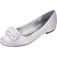 Womens Flower Flats Slip On Wedding Dress Shoes Bridal Dress Party Court Shoes