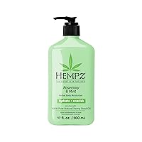 Hempz Body Moisturizer, Rosemary & Mint 17 Oz – Hydrating Lotion Rich with Minerals, Vitamin C, & Hempseed Oil to Nourish & Repair Extremely Dry or Sensitive Skin, for Women & Men