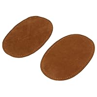 1 Pair Suede Elbow Knee Sew On Patches Oval Velvet Repair Patches for Adult Kids Jacket Jeans Clothing Accessories, Brown