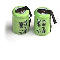 Compatible for 2PCS 1.2V 1/3AAA Ni-mh Rechargeable Battery 200mah 1/3 AAA Nimh Cell with Welding Tabs for Solar Light
