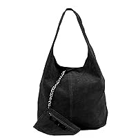 Handbag Bliss Womens Suede Slouch Hobo Shoulder Tote Bag Handbag Large with Purse Soft Italian Suede