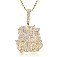 Mens Customize Any Hip Hop Pendant Chain Necklace 4.95ct Real Moissanite 18K Gold Silver Plated