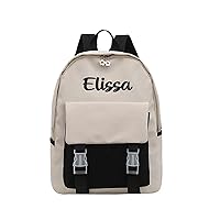 Custom Canvas Breathable Wear-Resistant Embroidery Backpack for Adult/Children/Boy/Girl Logo Customization Schoolbag (Black)