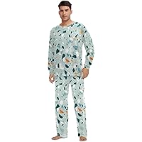 ALAZA Cool Color Marble Pajama Set for Men Women,Long Sleeve Top & Bottom Sleepwear Set Soft Lounge Nightwear