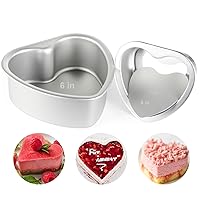 Heart Shaped Cake Pans for Valentine's Day and Home Baking, 4 Inch and 6 Inch Set of 2, Aluminum Cake Pans with a Removable Bottom