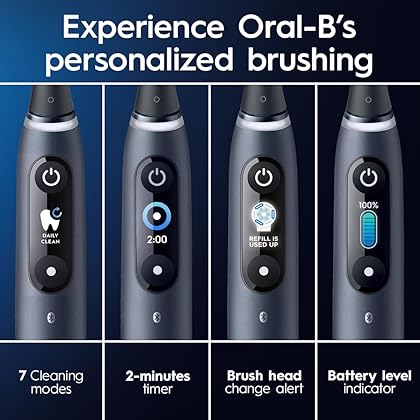 Oral-B iO Series 9 Electric Toothbrush with 3 Replacement Brush Heads, Black Onyx