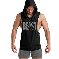 GYM REVOLUTION Men's Workout Sleeveless Shirts Muscle Hooded Tank Gym Fitness Quick Dry Sleeveless Hoodies