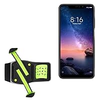 BoxWave Holster Compatible with Xiaomi Redmi 6 Pro - FlexSport Armband, Adjustable Armband for Workout and Running - Stark Green