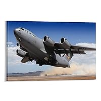 C-17 Globemaster III Military Transport Aircraft U.S. Air Force Aircraft Creative Photography Pictur Canvas Wall Art Prints for Wall Decor Room Decor Bedroom Decor Gifts 20x30inch(50x75cm) Frame-sty
