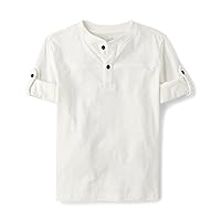 The Children's Place Boys' Long Sleeve Rolled Cuff Henley Shirt