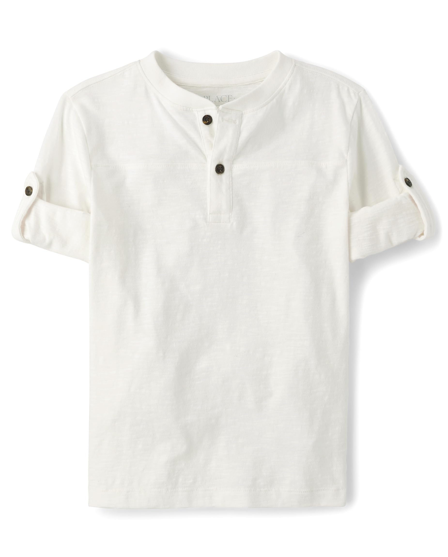 The Children's Place Boys' Long Sleeve Rolled Cuff Henley Shirt