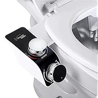 MorTime Bidet Attachment for Toilet Seat, Non-Electric Bidet Hot and Cold Fresh Water for Frontal & Rear Wash with Self-cleaning Dual Nozzles and Adjustable Pressure Control