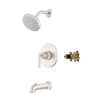 Pfister Capistrano Tub & Shower Trim Kit, Valve and Cartridge Included, 1-Handle, Spot Defense Brushed Nickel Finish, 8P8WS2CSOSGS