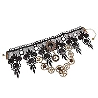 MIUNIKO Women Party Gothic Steampunk Gear Collar Choker Necklace Party Accessories