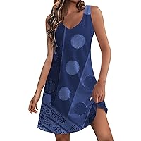 Sundresses for Women 2024, Boho Bohemian Womens Summer Blouse with Pockets Women's Tshirt Beach Dress, S, 3XL
