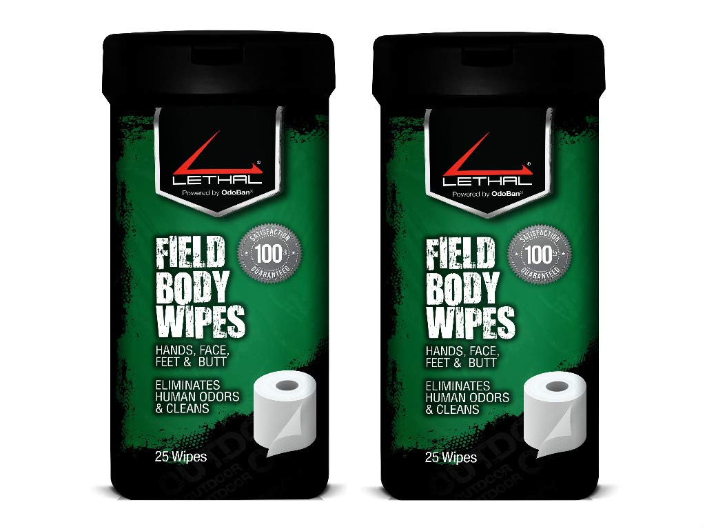 LETHAL Hunting Scent Eliminator Field Body Wipes 2-Pack