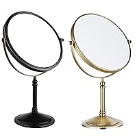 Tabletop Makeup Mirror, Double-Side 10X Magnifying Mirror, Oil Rubbed Bronze and Antique Bronze