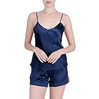 Women's Luxury Silk Sleepwear 100% Silk Camisole and Shorts Lingerie Set