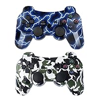 PS3 Joysticks,Camo and Blue Light Pattern Set of Controller GamePads for Sony Playstation 3