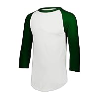 Augusta Sportswear mens Baseball Jersey 2.0 3 4 Sleeve, White/Dark Green, 2X-Large US