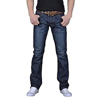 Stretchy Biker Jeans Casual Slim Fit Straight Leg Denim Pants Bootcut Jeans