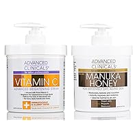 Advanced Clinicals Manuka Honey Hydrating Cream + Vitamin C Brightening Cream Set