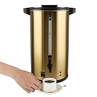 Commercial Grade Stainless Steel Coffee Urn 80-Cup 12L Double Wall Large Coffee Maker with Percolator Hot Water Dispenser for Catering Party Office Wedding