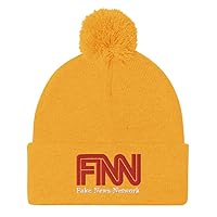 FNN Fake News Network Hat (Embroidered Pom-Pom Beanie) Anti Mainstream Media Lies