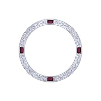 Ewatchparts CREATED DIAMOND RUBY BEZEL FOR 26MM ROLEX TUDOR DATE DATEJUST WATCH WHITE