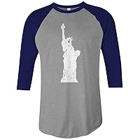 Threadrock Statue of Liberty Unisex Raglan T-Shirt