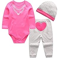 Baby 6-Piece Neutral Short Sleeve Long Pants Legging Outfit Set Clothes (Pink, 6-9 Months)