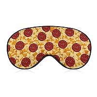 Pepperoni Pizza with Tomatoes Sleep Mask Cute Eye Shade Travel Eyemask with Adjustable Strap for Sleeping