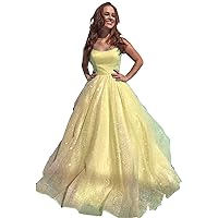 Women's Spaghetti Strap Prom Dresses A Line Long Lace Applique Formal Evening Gowns