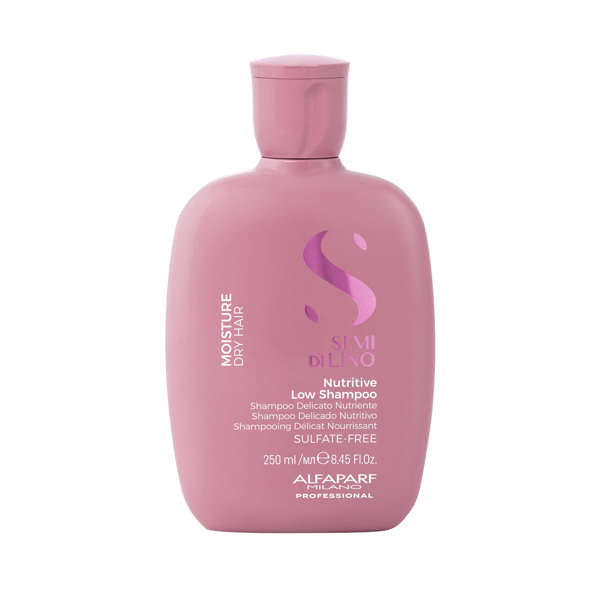 Alfaparf Milano Semi Di Lino Moisture Nutritive Sulfate Free Shampoo for Dry Hair - Paraben and Paraffin Free - Safe on Color Treated Hair - Professional Salon Quality