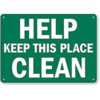 SmartSign “Help Keep This Place Clean” Housekeeping Sign | 10