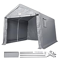 VEVOR Portable Shed Storage Shelter Outdoor, 10x10x8.5 ft Heavy Duty Instant Storage Tent Tarp Sheds with Roll-up Zipper Door and Ventilated Windows for Motorcycle, Bike, Garden Tools