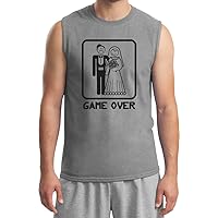 Mens Funny T-Shirt Game Over Black Print Muscle Shirt