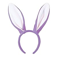 Beistle Soft-Touch Bunny Ears Lavender & White