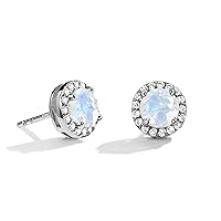 Moon Magic - Authentic Moonstone Earrings/Real 925 Sterling Silver - 18k Rose and Yellow Gold Moonstone Earrings for Women/Genuine Moonstone Jewelry by Moon Magic