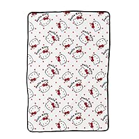 Franco Collectibles Sanrio Hello Kitty Polka Dot Bedding Super Soft Plush Blanket, 62 in x 90 in, (Officially Licensed Product)