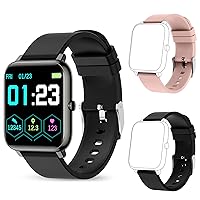 KALINCO Smart Watch, Fitness Tracker with Heart Rate Monitor, Blood Pressure, Blood Oxygen Tracking and Soft Silicone Smart Watch Replacement Bands for P22
