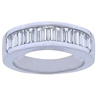2.00 ct Ladies Baguette Cut Diamond Wedding Band in Channel Set in 14 kt White Gold
