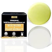 Rice Bar Shampoo and Conditioner Bar for Hair Growth, 100g 80g Rice Water Shampoo Bar & Conditioner Soap for Strengthening Hair, 2Pcs Set, Cold Press, Soap Free, Sulfate Free