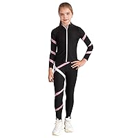 Kids Girls Tracksuit Long Sleeve Jacket Sweatshirt with Athletic Leggings 2 Pieces Gym Running Activewear