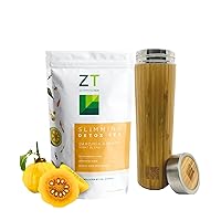 Dr. Zisman ZT Slimming - Garcinia Dreams Night Blend Tea + Double-Walled Stainless-Steel Tea Infuser Bottle or Travel Mug Cup Container