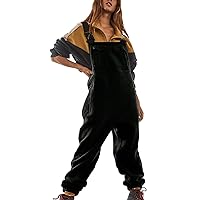 2024 Cargo Pants Fleece Overalls One-Piece Jumpsuits Adjustable Suspender Straps Warm Spring Fuzzy With Pockets