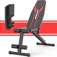 Weight Bench, Adjustable Workout Bench, Exercise Bench Press for Home Gym, Foldable Equipment Body Gym System, Strength Training Bench for Full Body Workout